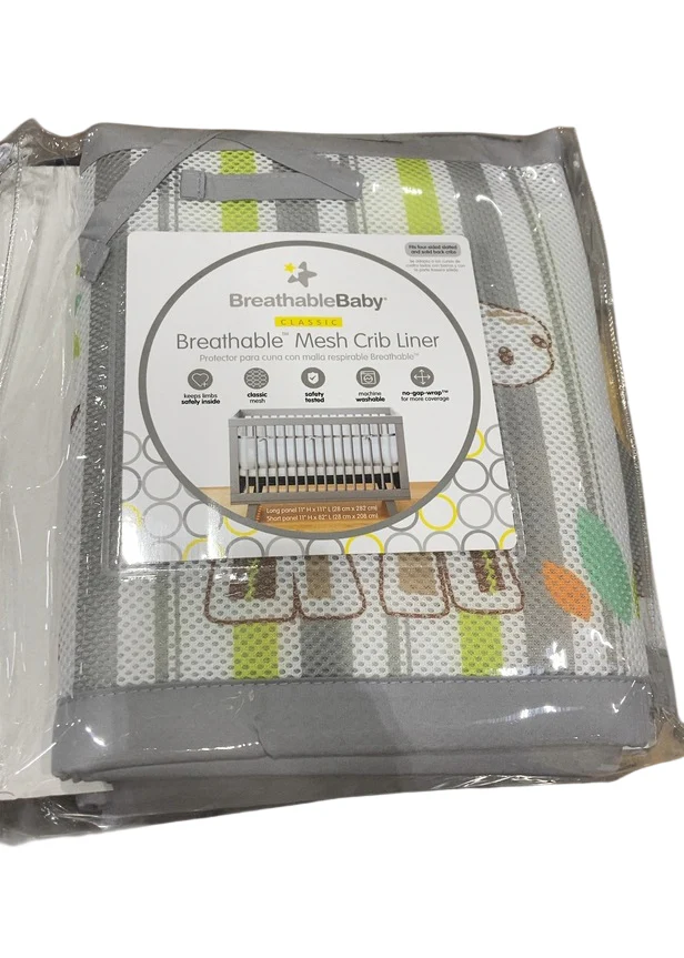 Breathable Baby Mesh Crib Liner, Safari Fun Too, Full Size/4 Sides - Image 2