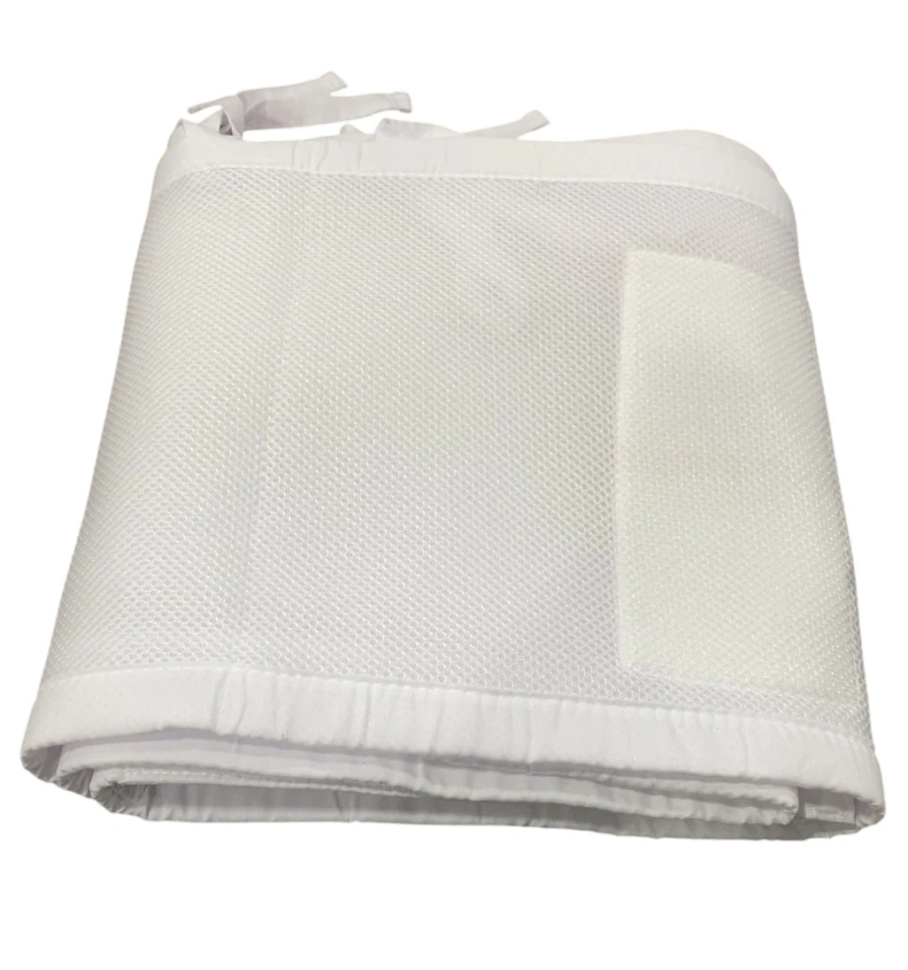 Breathable Baby Mesh Crib Liner, White, Full Size/2 Sides