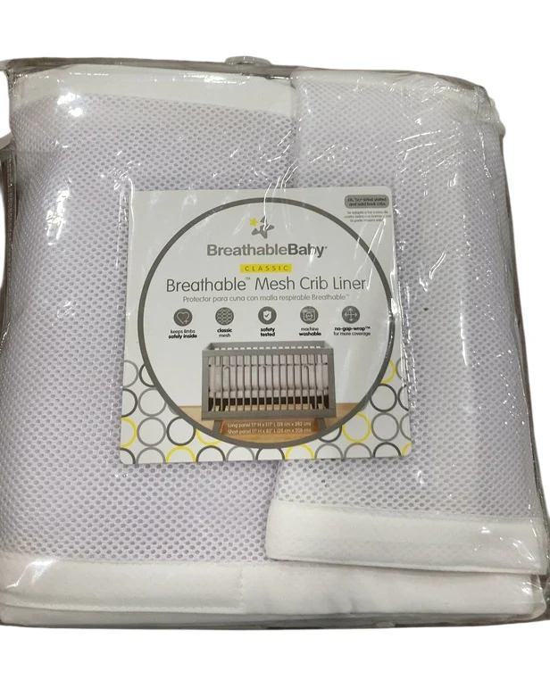 Breathable Baby Mesh Crib Liner, White, (Size 4FS Covers 3 or 4 Sides) - Image 3