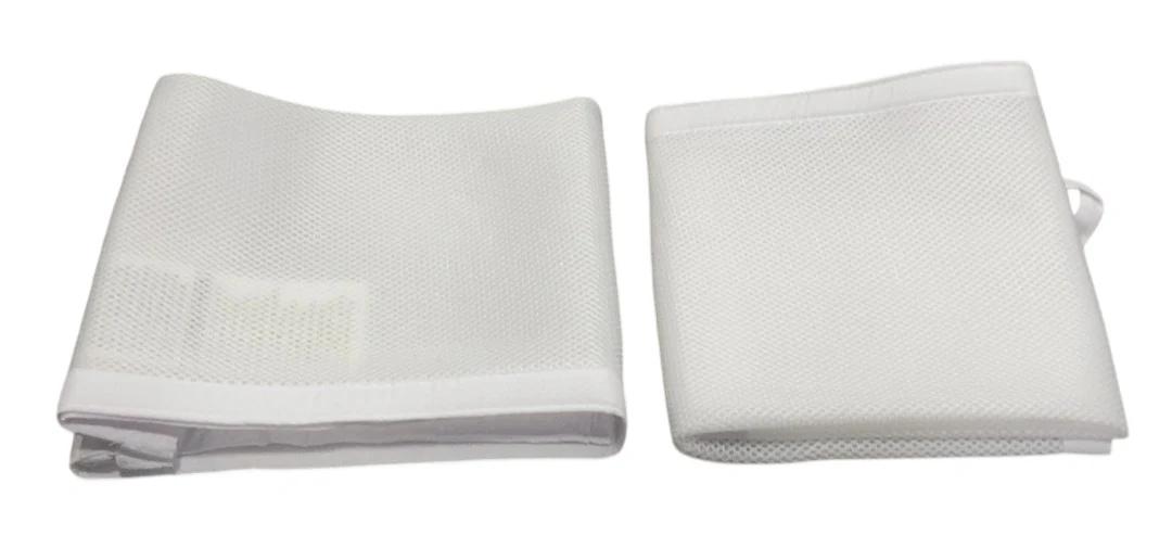 Breathable Baby RailGuard Teething Cover, 27" Short Panel (2-Pack), White