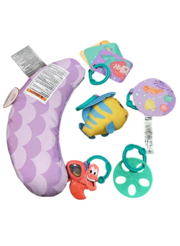 Bright Starts Disney Baby The Little Mermaid Twinkle Trove Light-Up Musical Baby Activity Gym with Tummy Time Pillow, Newborn+ - Image 3