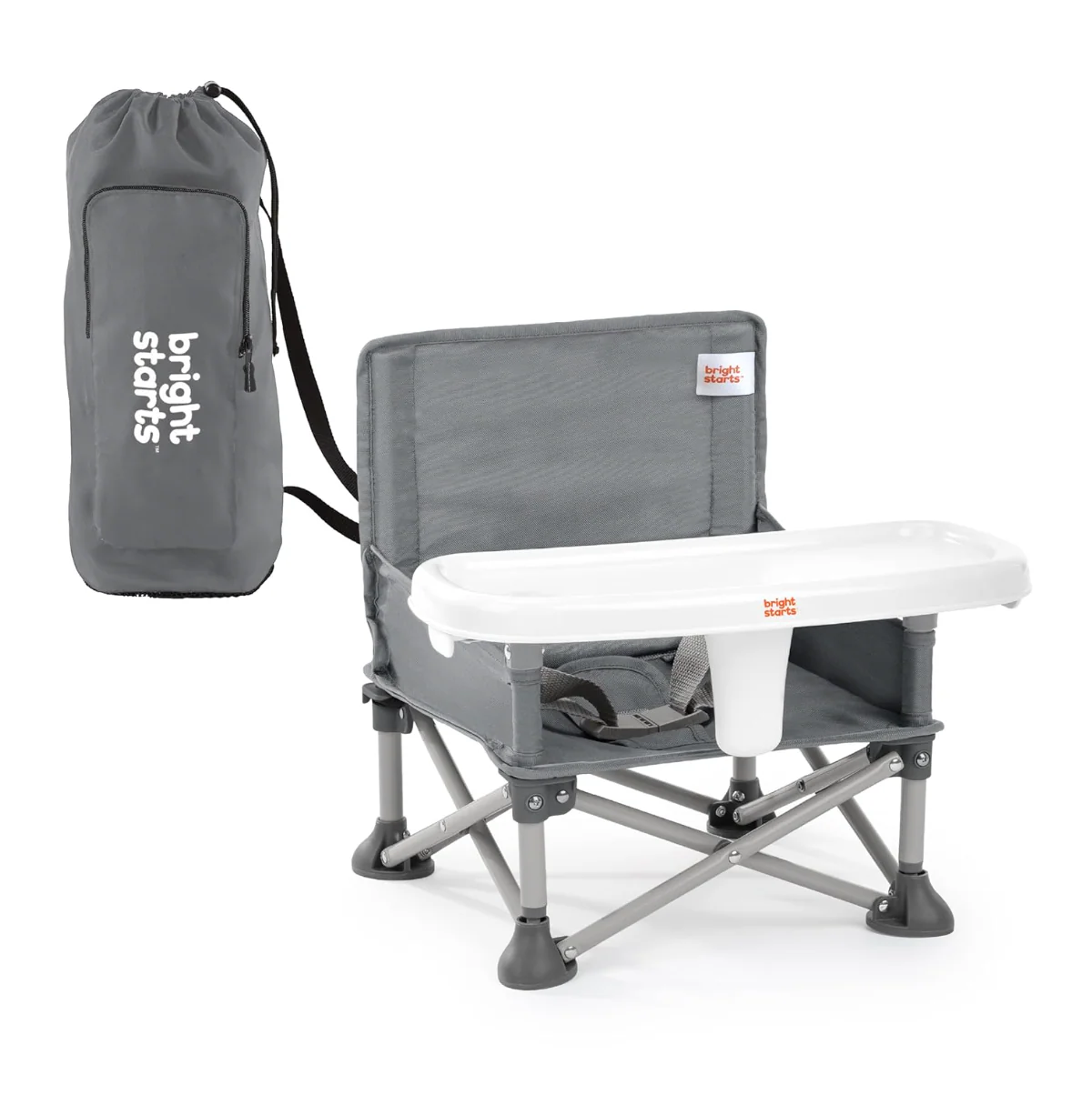 Bright Starts Pop 'N Sit Portable Booster, Grey