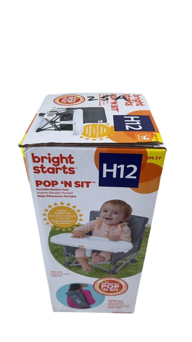 Bright Starts Pop 'N Sit Portable Booster, Grey - Image 5