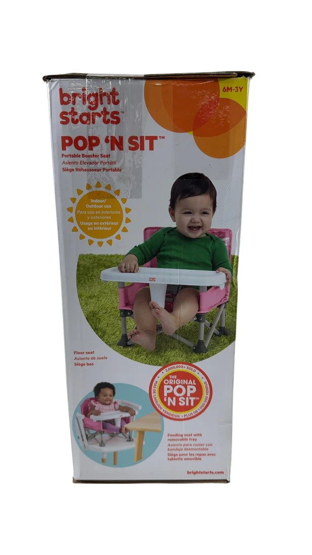 Bright Starts Pop 'N Sit Portable Booster, Pink - Image 4