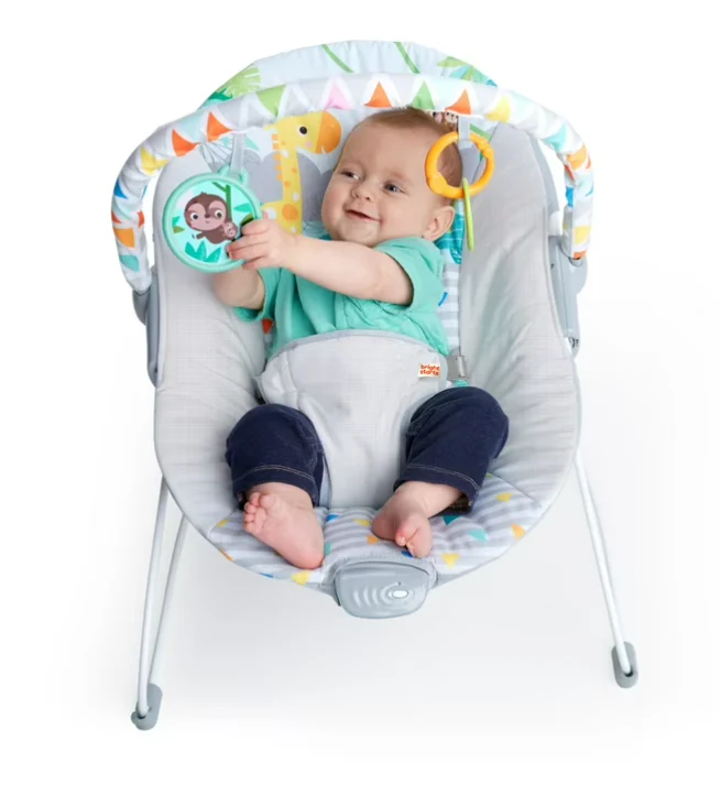 Bright Starts Vibrating Bouncer, Safari Fun - Image 2
