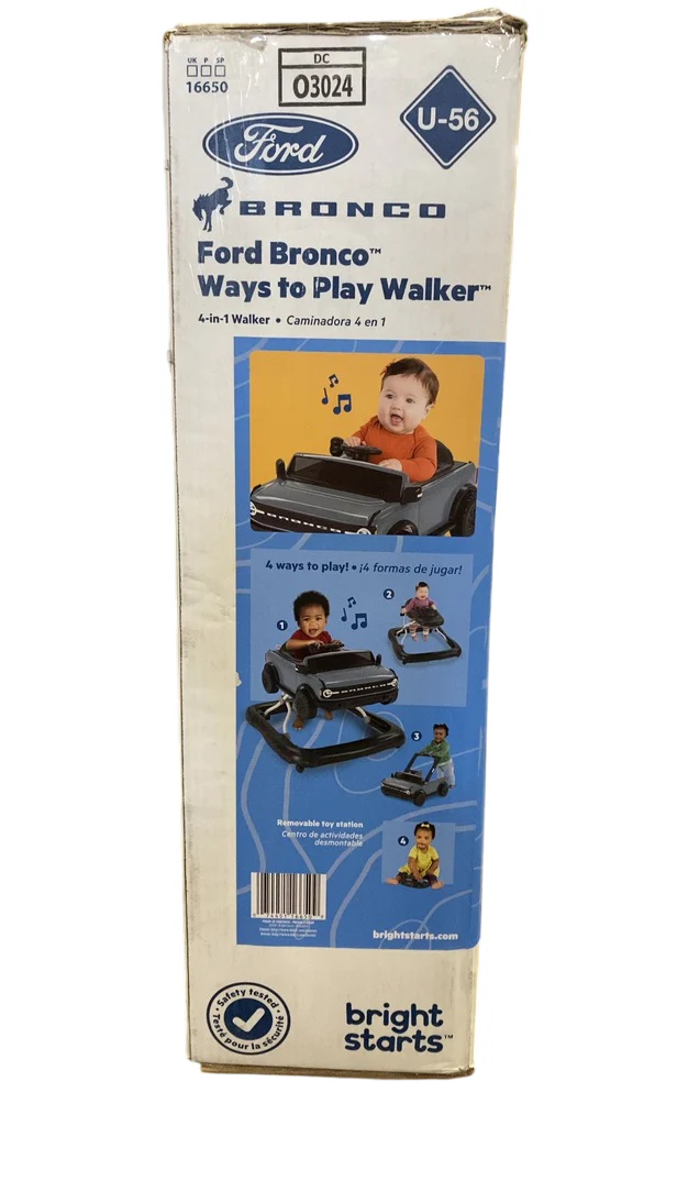 Bright Starts Ways To Play 4-In-1 Baby Activity Walker, Blue Grey, Ford Bronco - Image 3