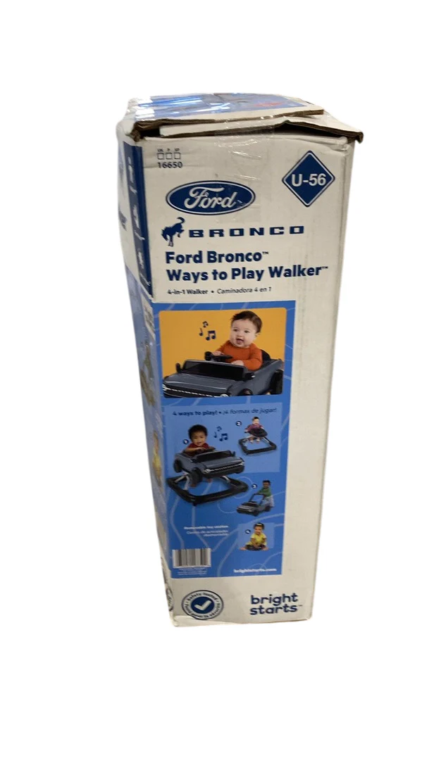 Bright Starts Ways To Play 4-In-1 Baby Activity Walker, Blue Grey, Ford Bronco - Image 3