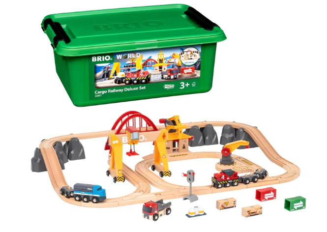 Brio Cargo Railway Deluxe Wooden Train Set, 54 Piece Set - Image 5