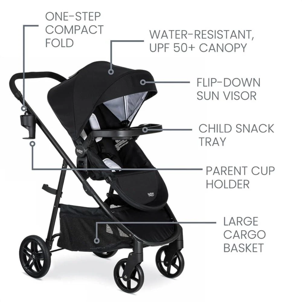 Britax Willow Brook Travel System, 2023, Onyx Glacier - Image 3