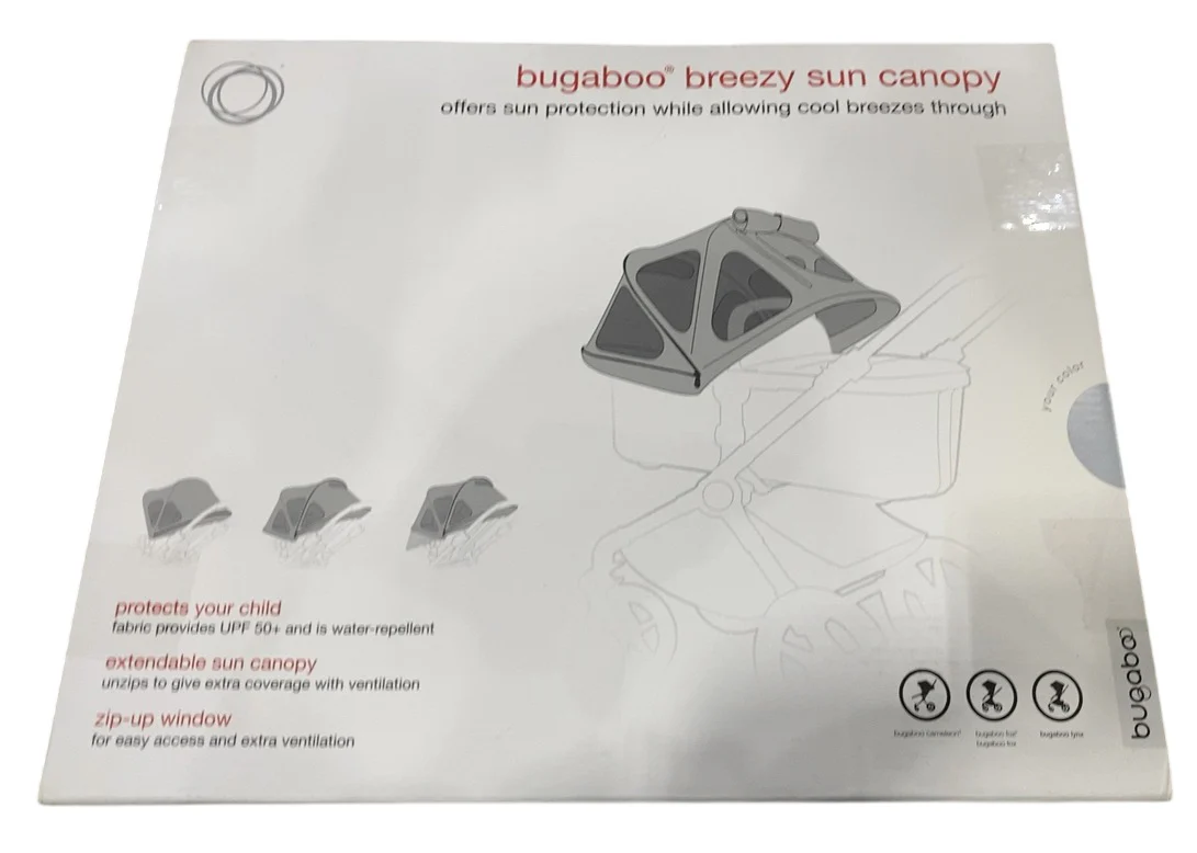 Bugaboo Breezy Sun Canopy for Fox 2/Fox 3/Cameleon3/Lynx, Misty Grey - Image 3