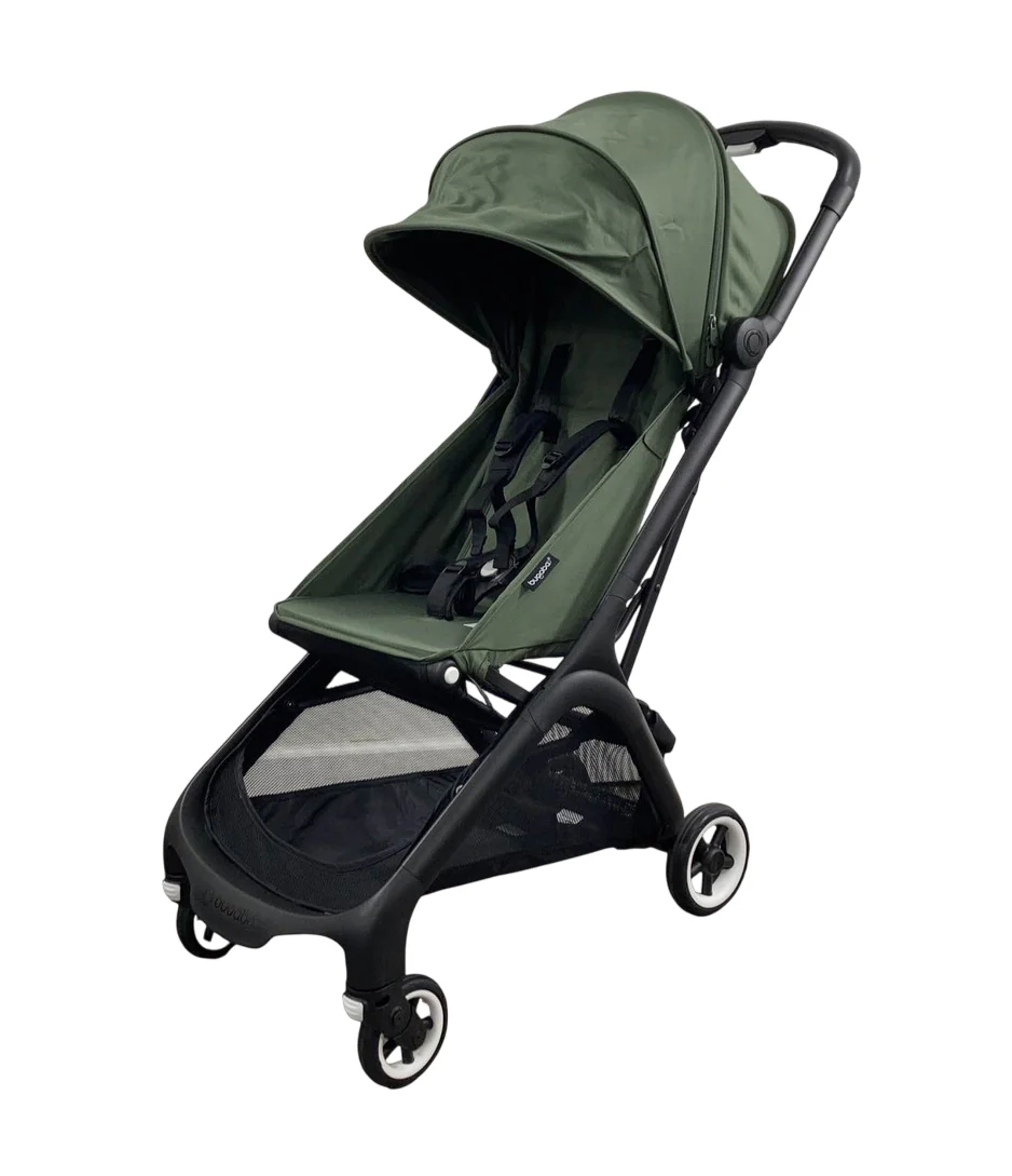 Bugaboo Butterfly Stroller, 2024, Black, Forest Green, Forest Green