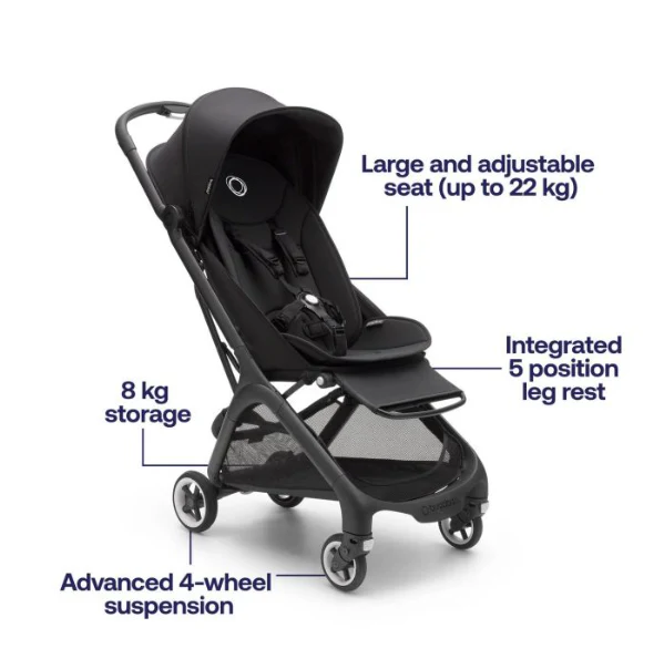 Bugaboo Butterfly Stroller, 2025, Black, Forest Green, Forest Green - Image 9