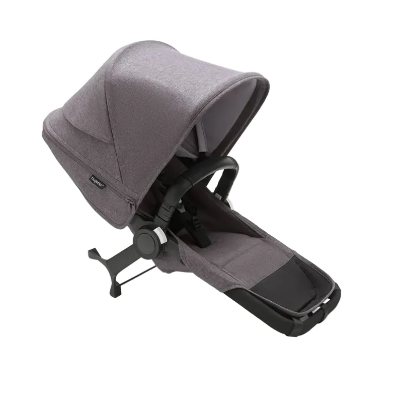 Bugaboo Donkey 5 Duo Extension Set, 2022, Black, Grey Melange, Grey Melange, with Canopy