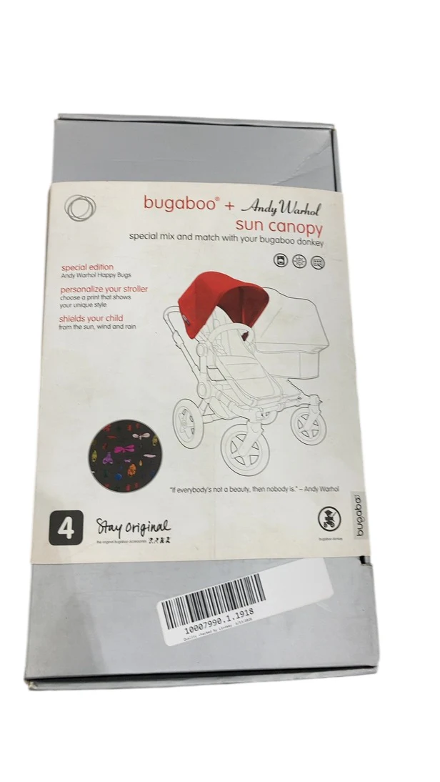 Bugaboo Donkey Andy Warhol Sun Canopy, Happy Bugs - Image 2