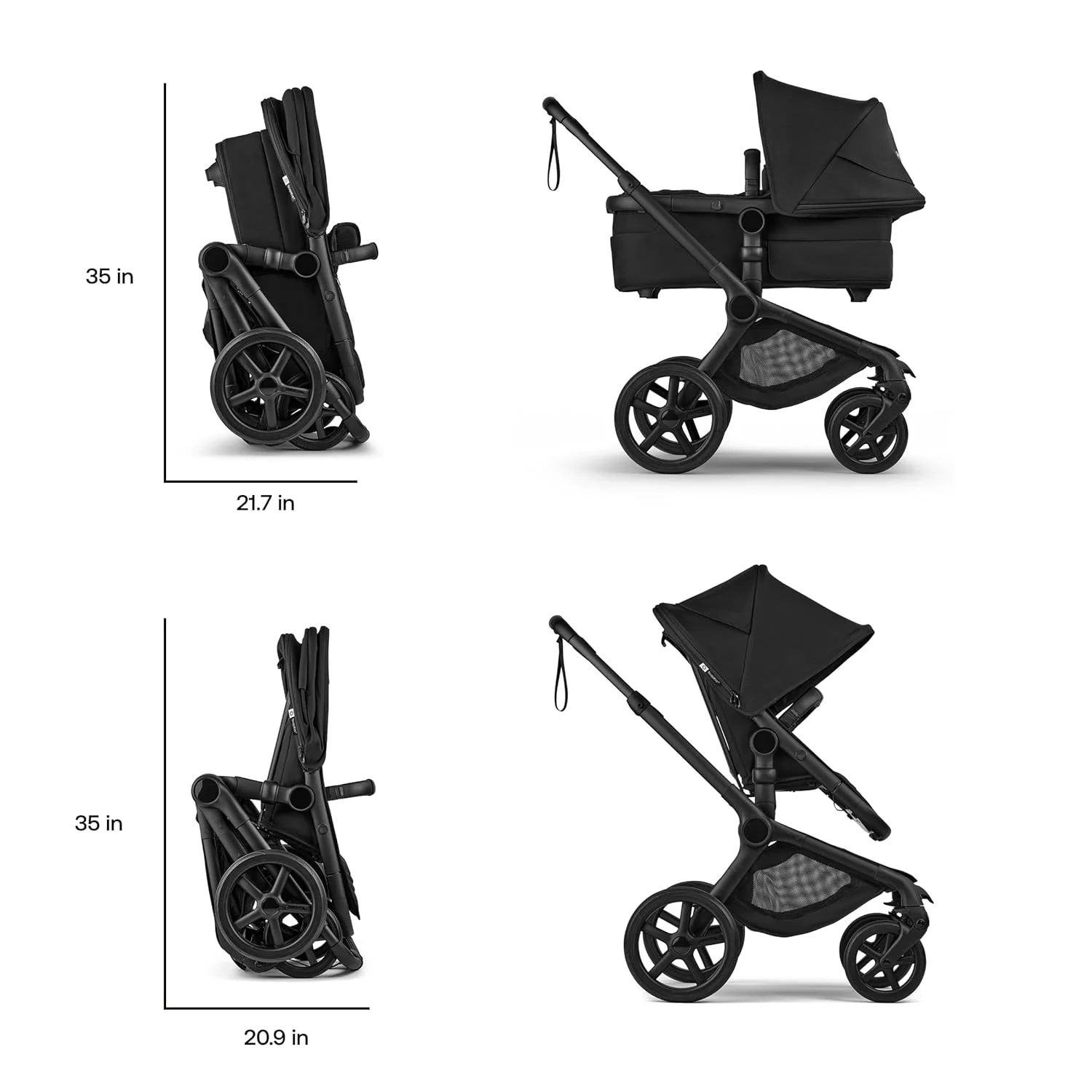 Bugaboo Fox 5 Renew Bassinet and Seat Stroller, 2025, Black Frame, Heritage Black - Image 4