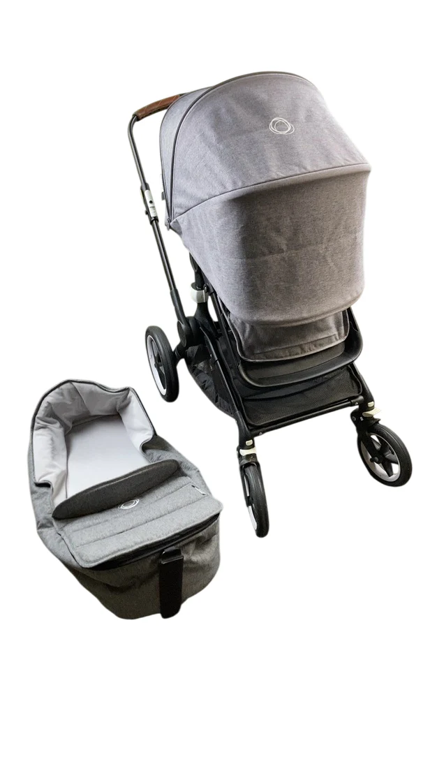 Bugaboo Fox Stroller, 2018, Black, Grey Melange, Grey Melange