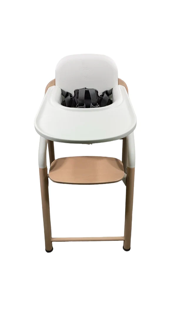 Bugaboo Giraffe High Chair, Neutral Wood/White, w/ White Baby Set