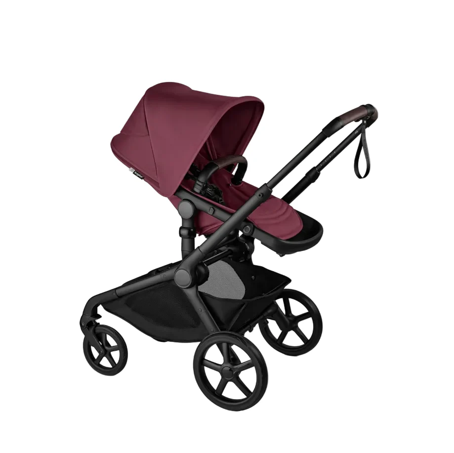 Bugaboo Kangaroo Single To Double Stroller, 2024, Black, Dark Cherry, Dark Cherry