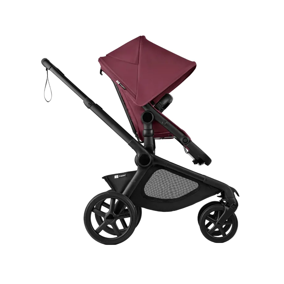 Bugaboo Kangaroo Single To Double Stroller, 2024, Black, Dark Cherry, Dark Cherry - Image 2