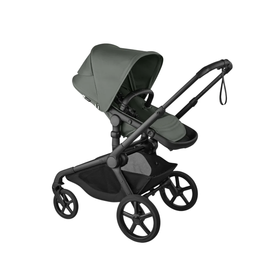 Bugaboo Kangaroo Single To Double Stroller, 2025, Black, Forest Green, Forest Green