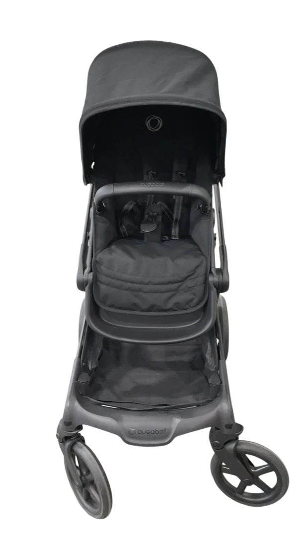 Bugaboo Kangaroo Single To Double Stroller, 2025, Black, Midnight Black, Midnight Black