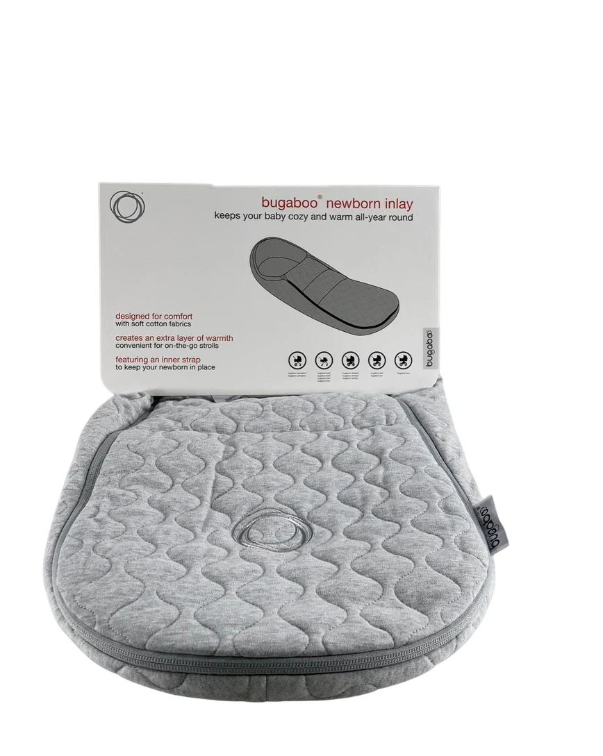 Bugaboo Newborn Bassinet Inlay, Light Grey Melange - Image 2