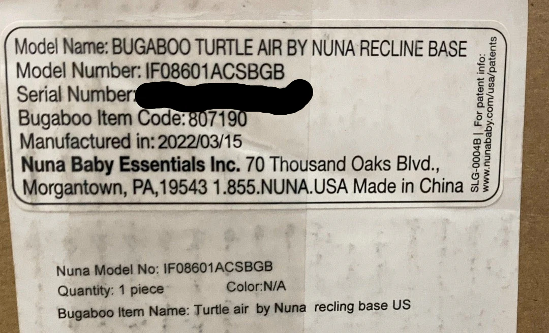Bugaboo Turtle Air By Nuna Recline Base, 2022, Black - Image 5
