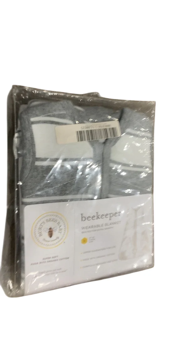 Burt's Bees Baby Beekeeper Wearable Blanket, 1.5 TOG (Medium Weight), Rugby Stripe Grey, Small - Image 2