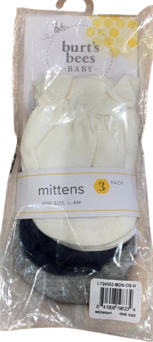 Burt's Bees Baby Organic Baby Mittens, Midnight - Image 2