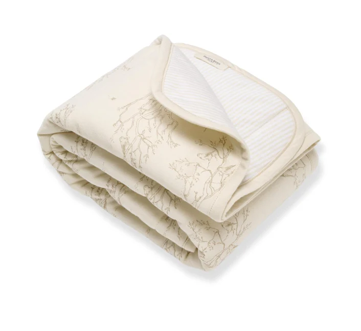 Burt's Bees Baby Reversible Blanket, Oat Branches