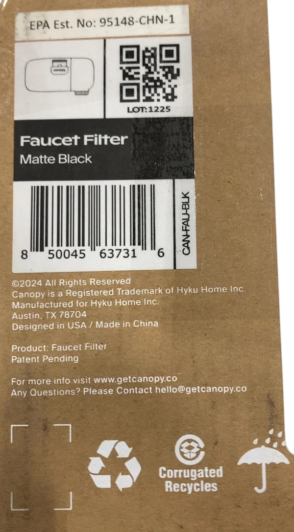 Canopy Faucet Filter, Matte Black - Image 3