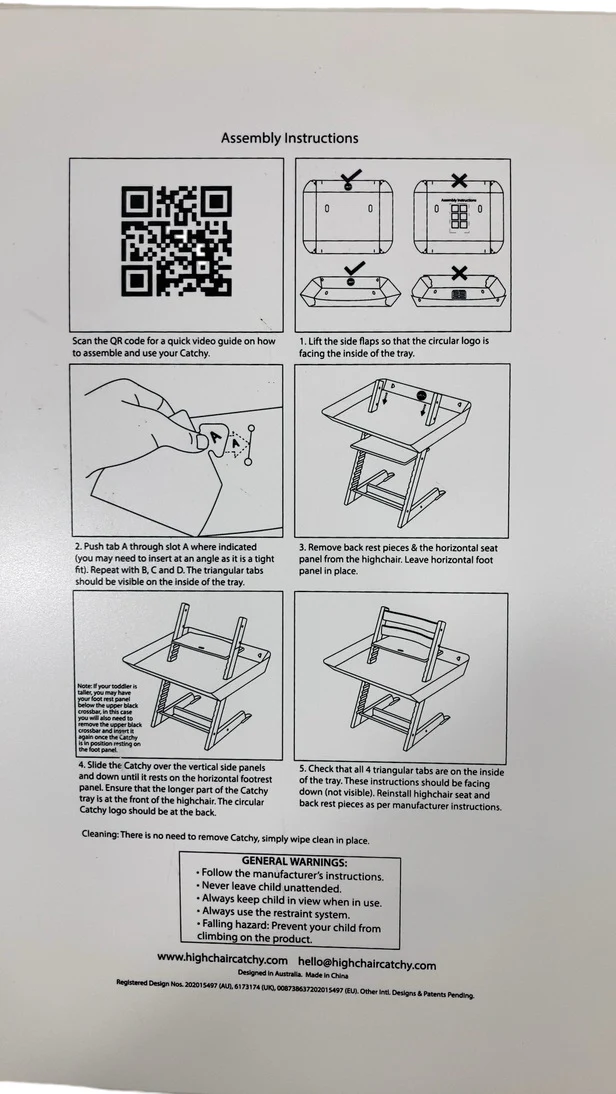 Catchy The Food Catcher For High Chairs, For Tripp Trapp, White - Image 2