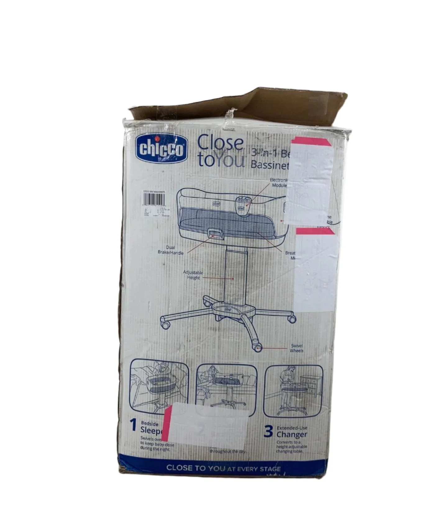 Chicco Close To You 3-in-1 Bedside Bassinet, Heather Grey - Image 4