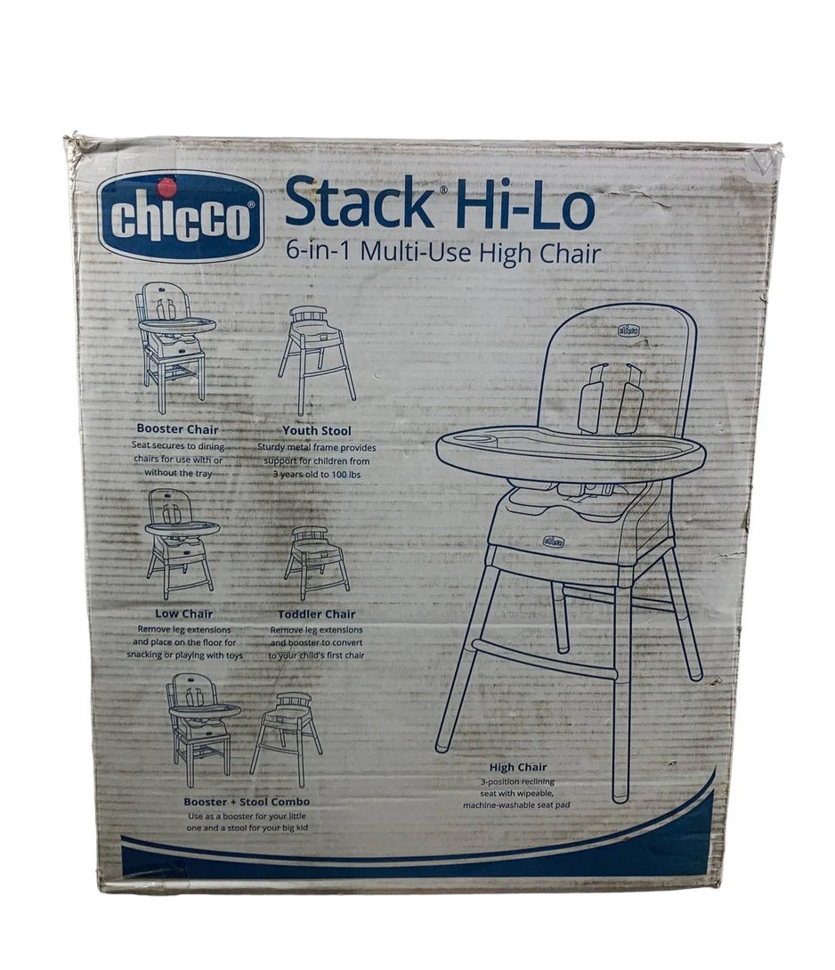Chicco Stack Hi-Lo 6-in-1 High Chair, Sand - Image 3