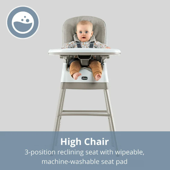 Chicco Stack Hi-Lo 6-in-1 High Chair, Tide - Image 2