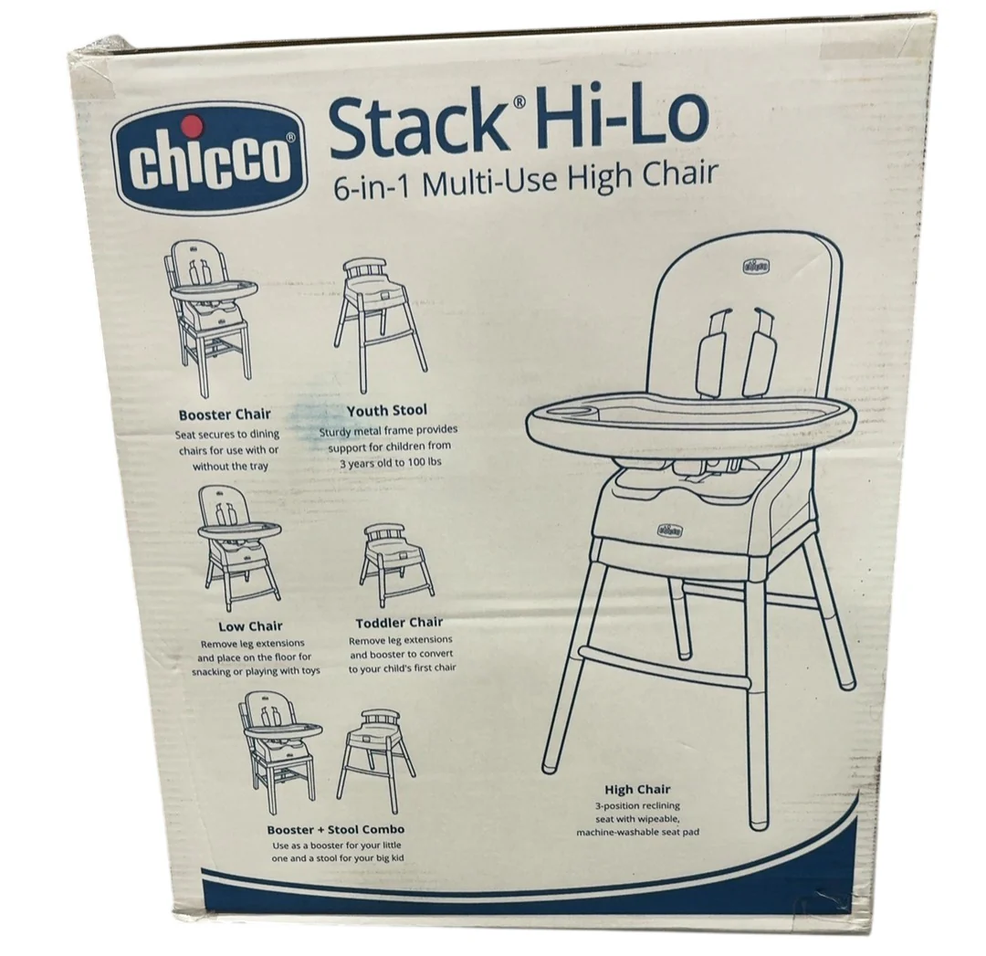 Chicco Stack Hi-Lo 6-in-1 High Chair, Tide - Image 7