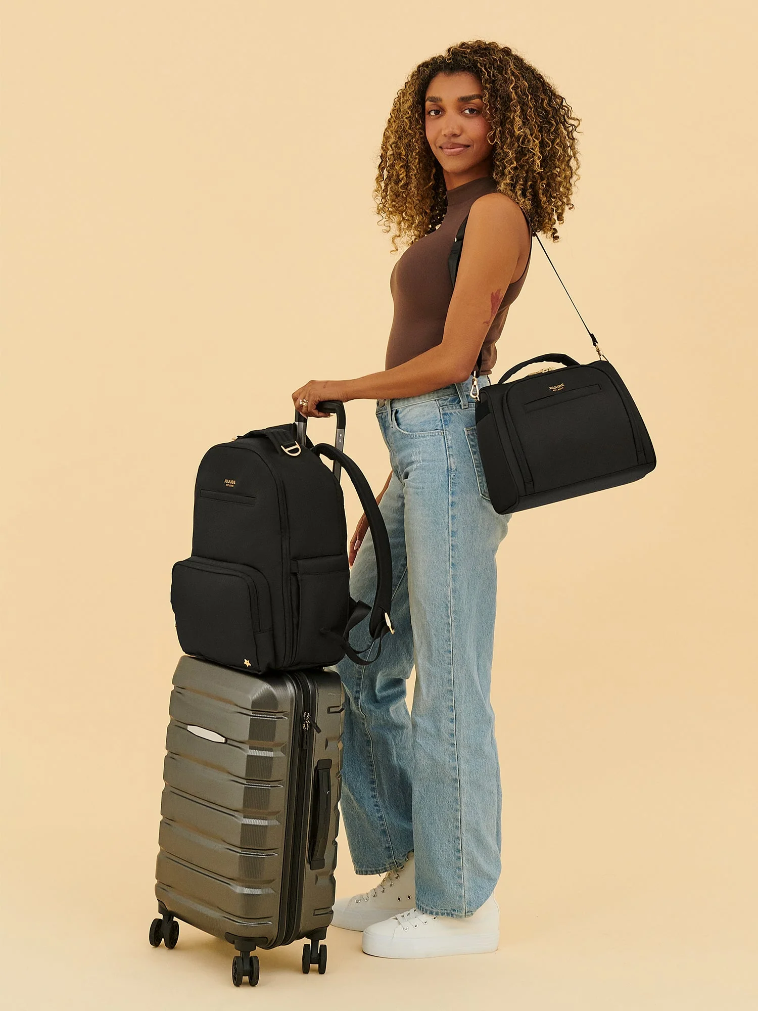 JuJuBe Classic Diaper Backpack, Black - Image 5