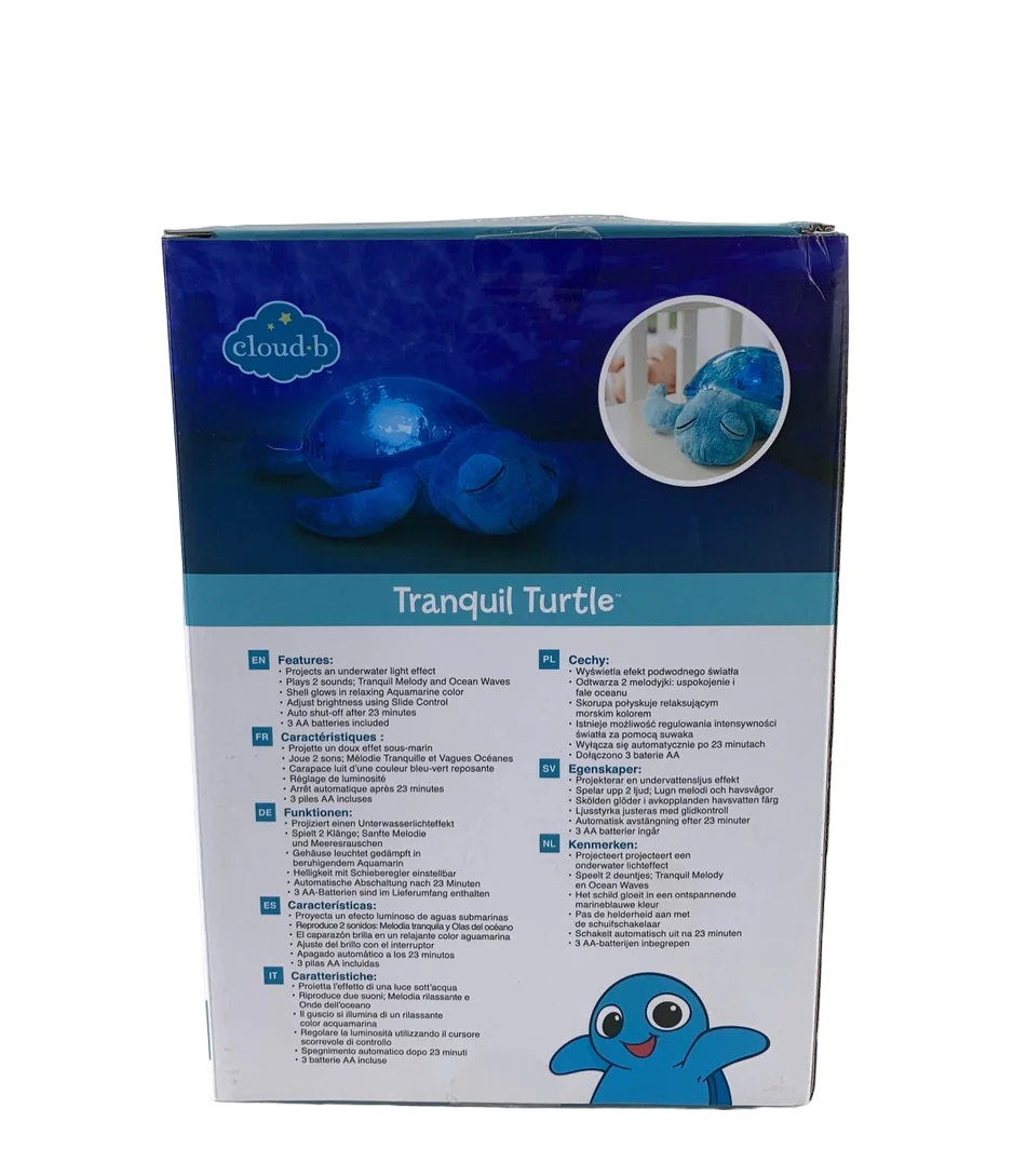 cloudb Tranquil Turtle White Noise Sound Machine and Nightlight Projector, Aqua, Batteries Only - Image 4