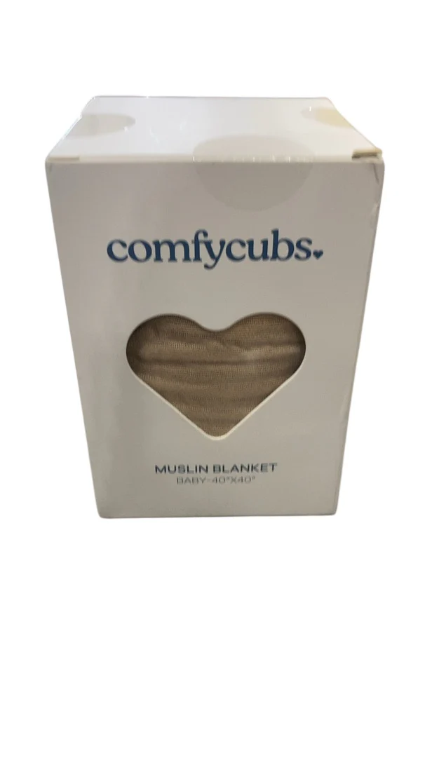 Comfy Cubs Muslin Baby Blanket, Sand - Image 2