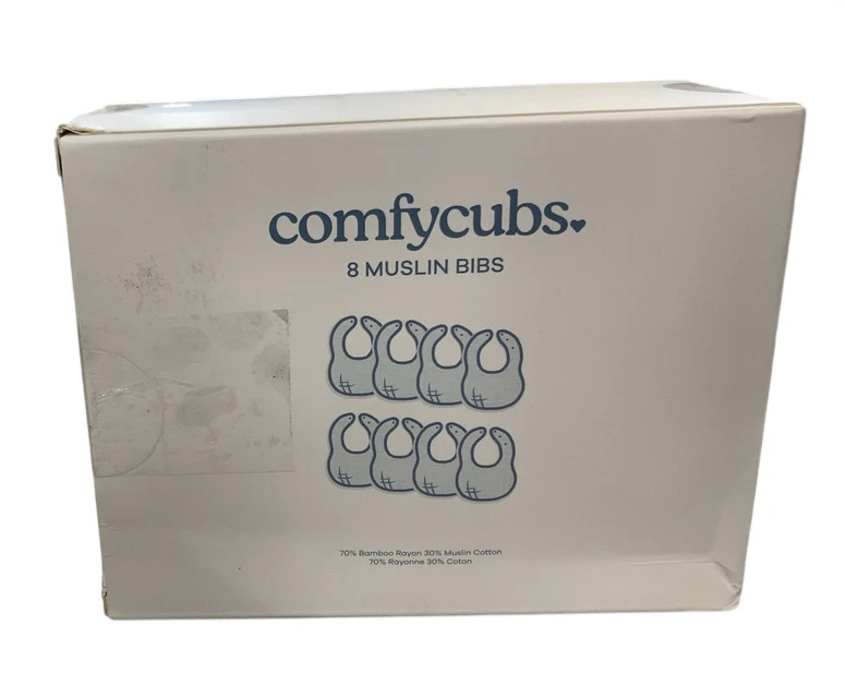 Comfy Cubs Muslin Snap Bibs, Sand, 8 Pack - Image 3