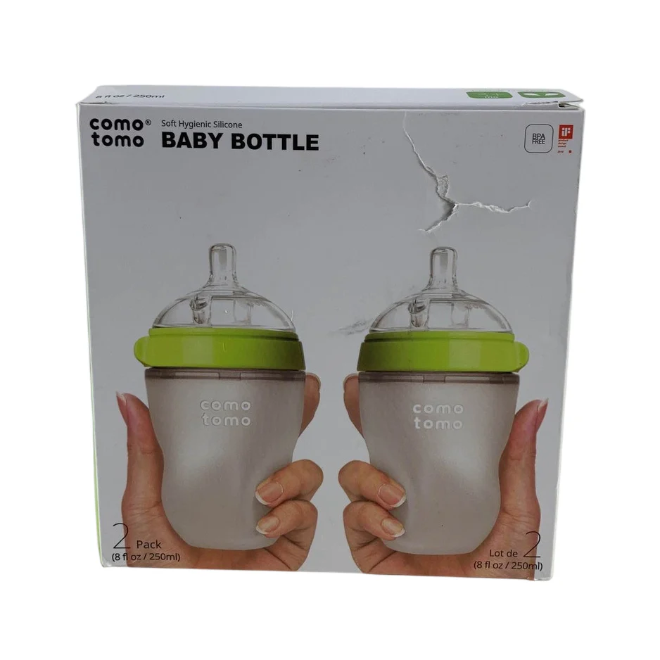 Comotomo Baby Bottles, 8 ounce, Green, Pack of 2 - Image 6