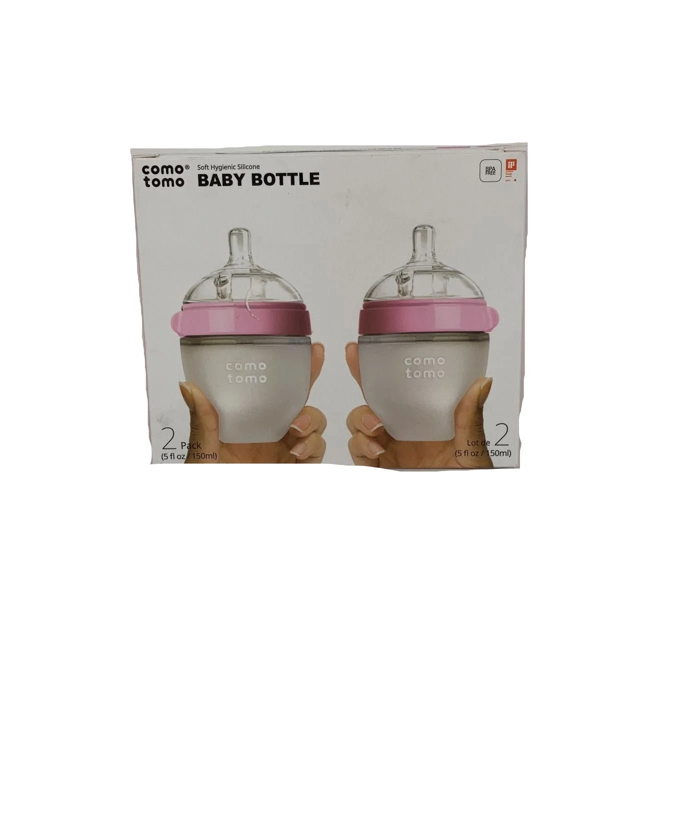 Comotomo Baby Bottles, Pink, Pack of 2, 5 ounce - Image 2
