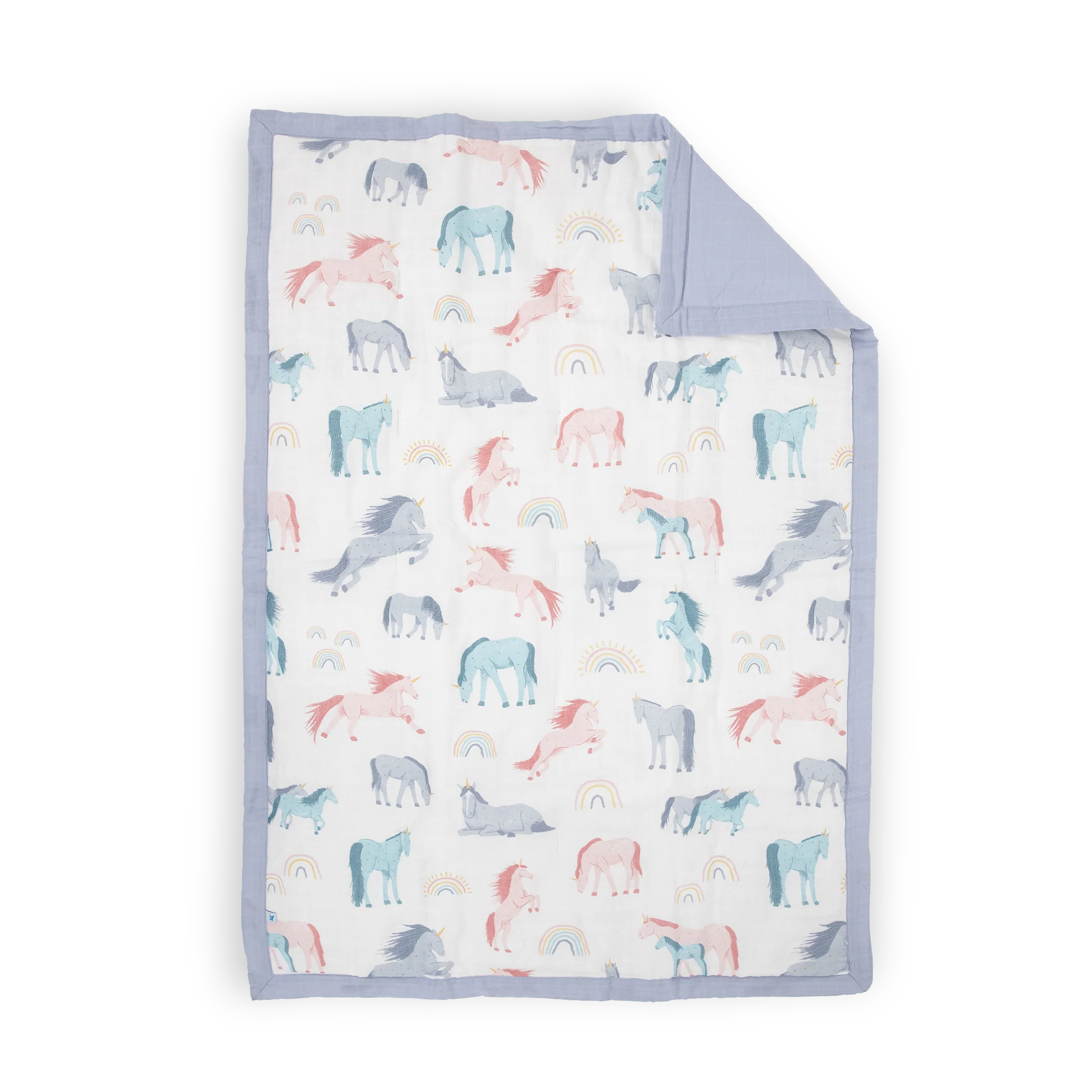Little Unicorn Cotton Muslin Toddler Bedding 3 Piece Set, Unicorns - Image 5