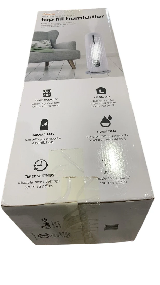 Crane 2 Gal. Ultrasonic Cool Mist Tower Humidifier with Germicidal UV-A Light, White - Image 4