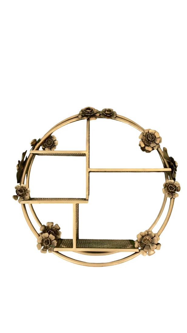 Crane Baby Brass Finish Wall Shelf