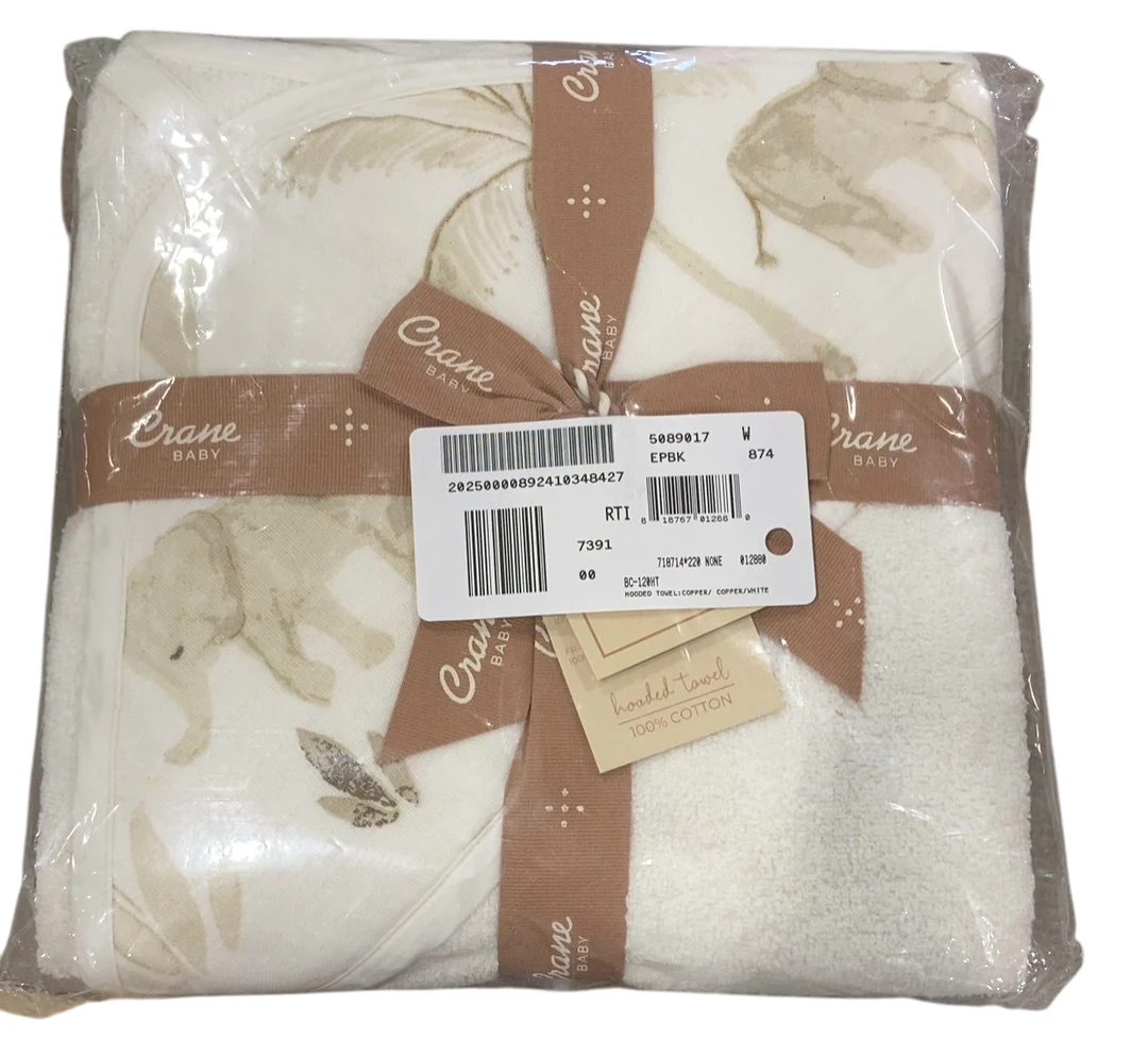 Crane Baby Cotton Hooded Towel, Kendi Safari Animal - Image 2