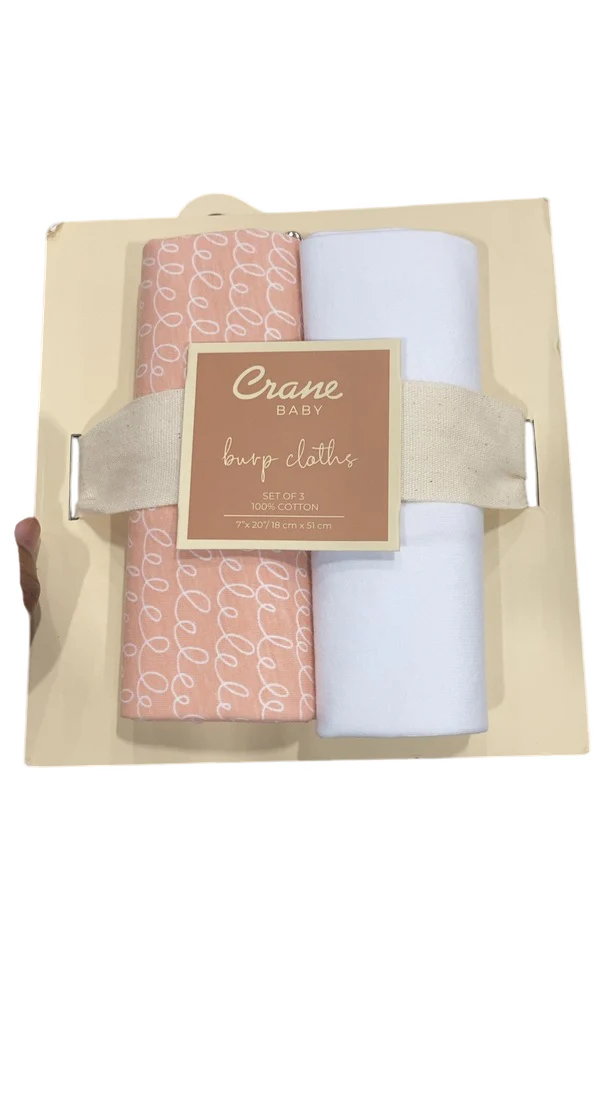 Crane Baby Cotton Muslin Burp Cloth Set, Parker Butterfly/Rainbow