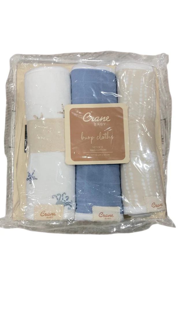 Crane Baby Cotton Muslin Burp Cloth Set, Sea Life - Image 2