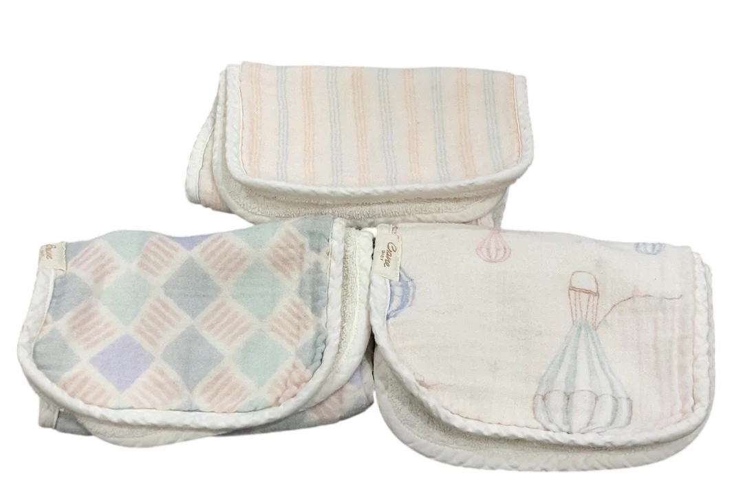 Crane Baby Cotton Muslin Burp Cloth Set, Skye Hot Air Balloon - Image 2