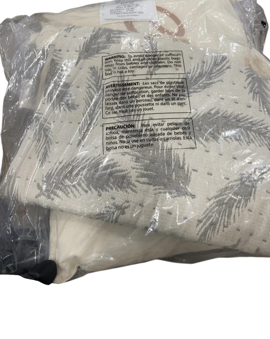 Crane Baby Cotton Muslin Jacquards Pillow, Grey Feather - Image 3